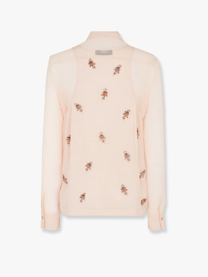 Georgette top with rhinestones and sequins embroidery thumbnail