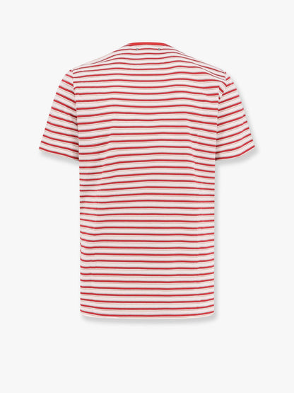 T-shirt in cotone a righe con logo thumbnail