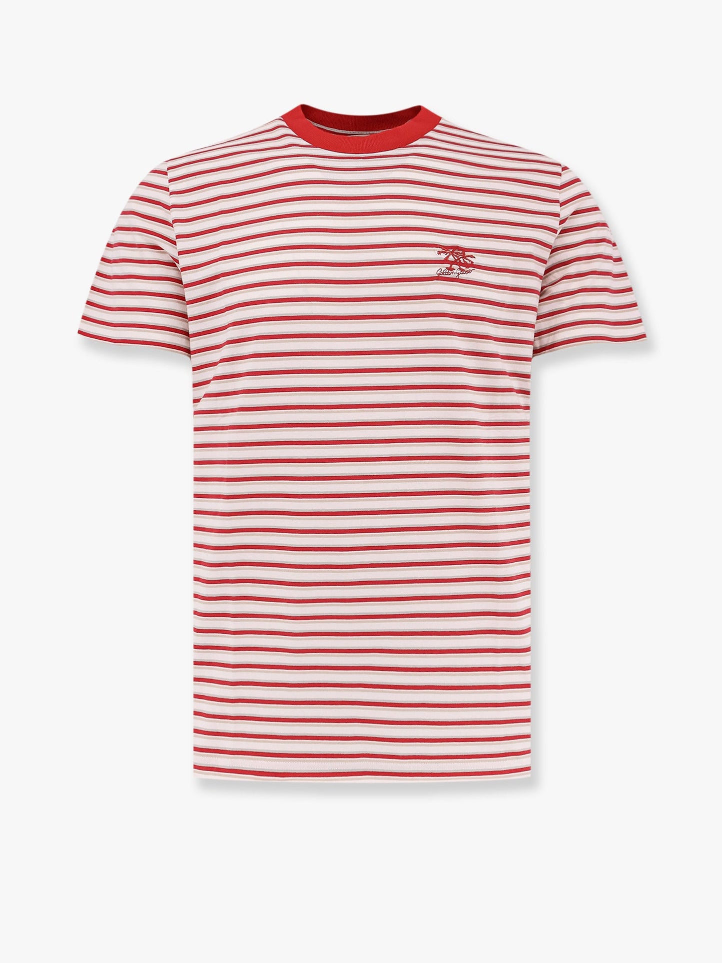 T-shirt in cotone a righe con logo