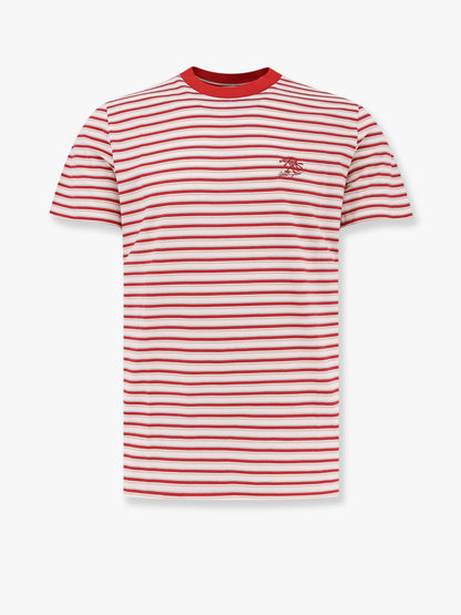 T-shirt in cotone a righe con logo thumbnail