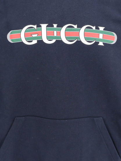 Cotton sweatshirt with gucci web print thumbnail