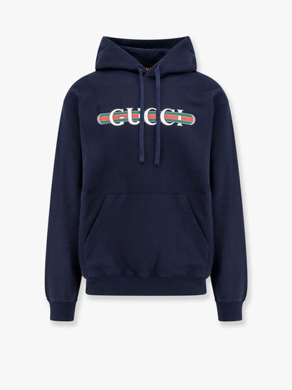 Cotton sweatshirt with gucci web print thumbnail