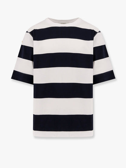 Striped cotton t-shirt with logo embroidery on the front thumbnail