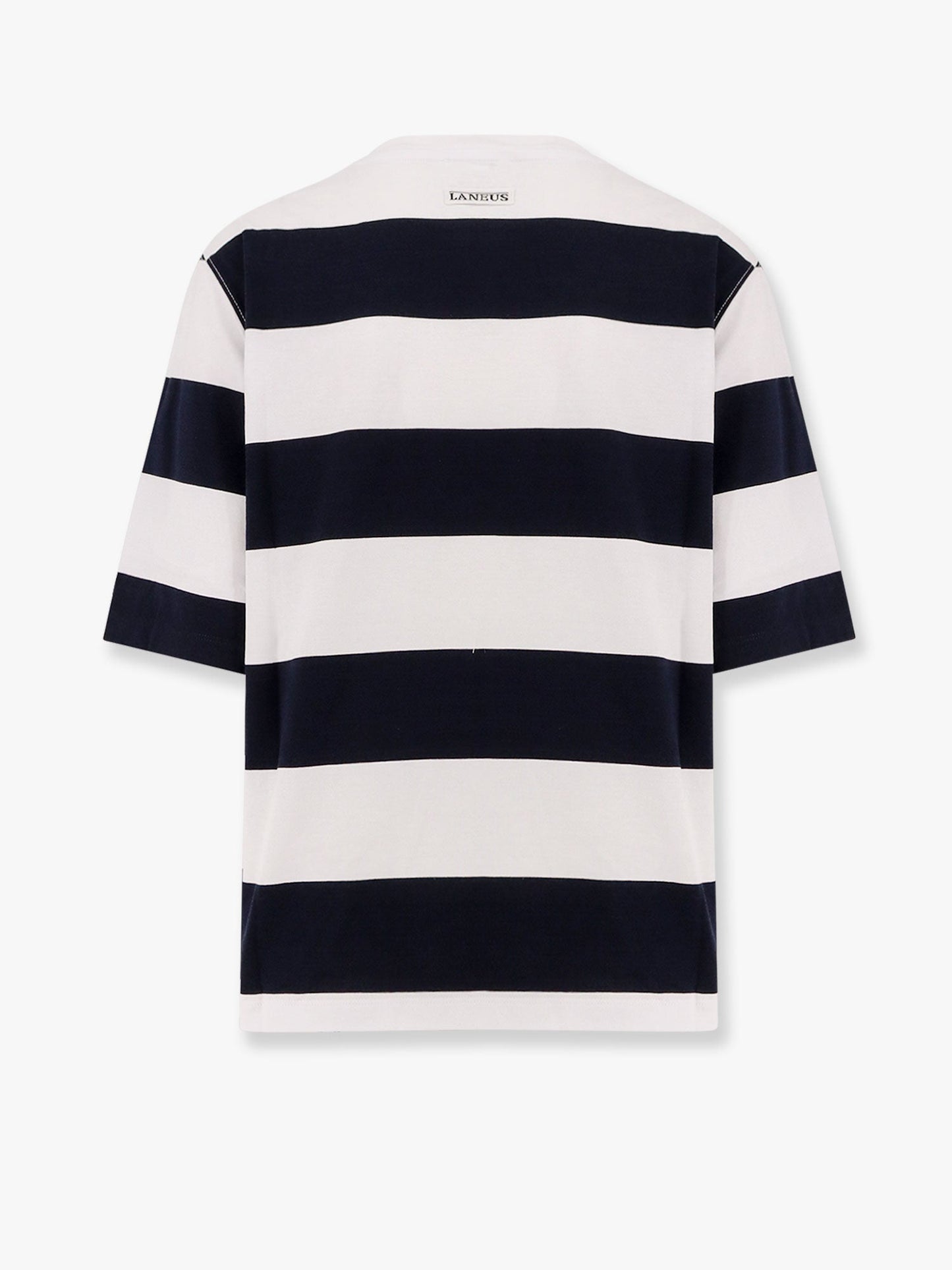 Striped cotton t-shirt with logo embroidery on the front