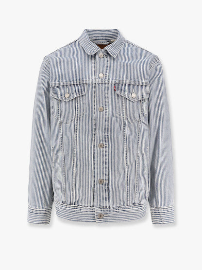 Relaxed striped cotton jacket thumbnail