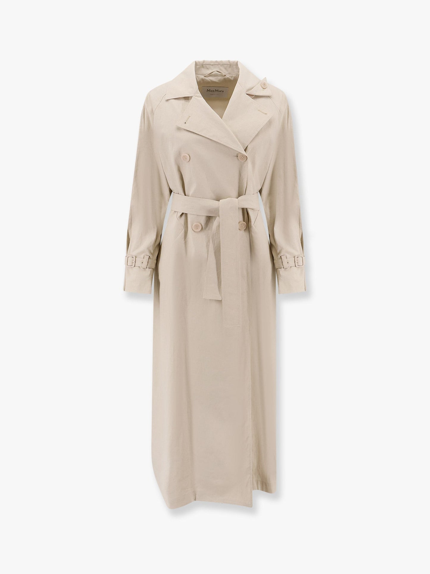 Ronco max mara sfilata coated linen trench