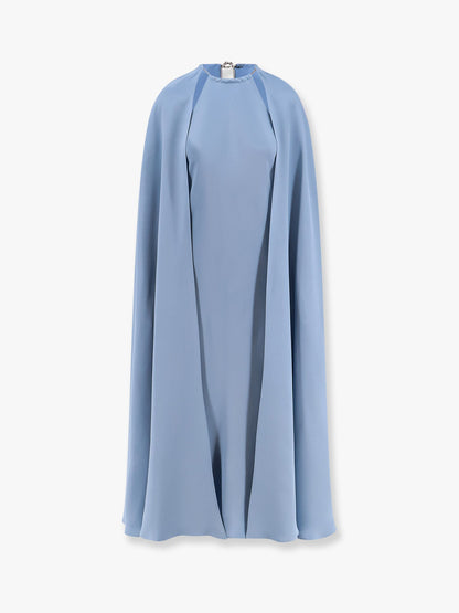 Managua silk long dress with silk cape and metal detail thumbnail