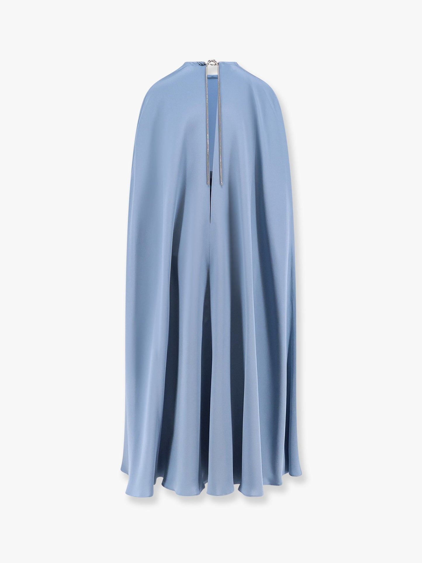 Managua silk long dress with silk cape and metal detail