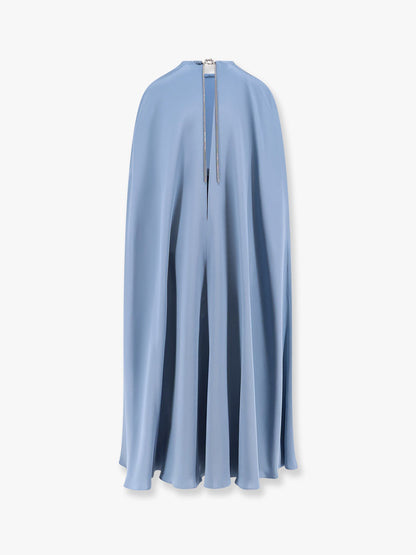 Managua silk long dress with silk cape and metal detail thumbnail