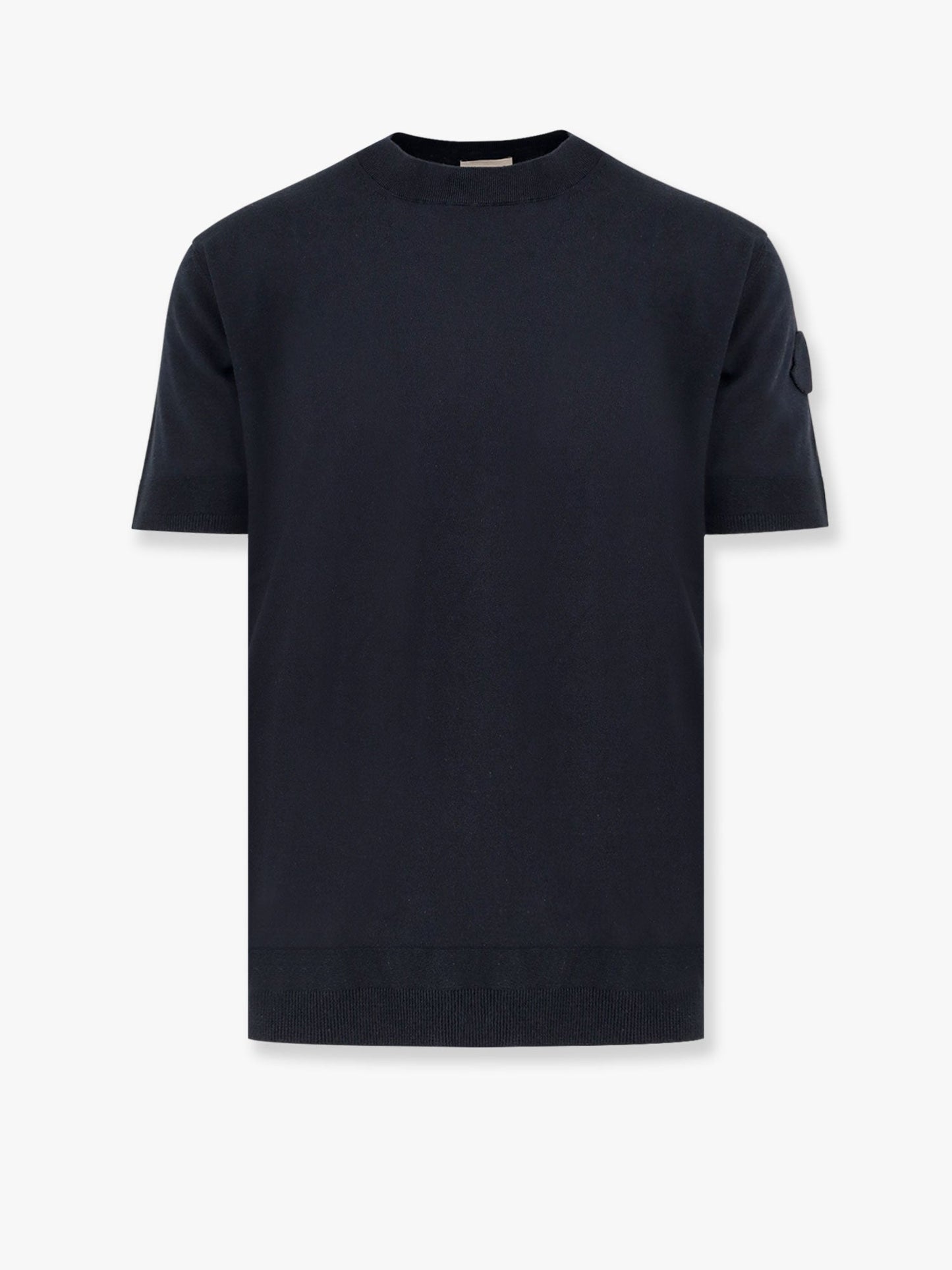 Silk and cotton sweater with logo patch