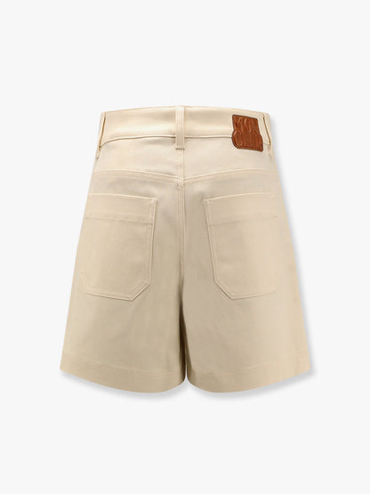 Stretch cotton shorts with maxi logo patch thumbnail