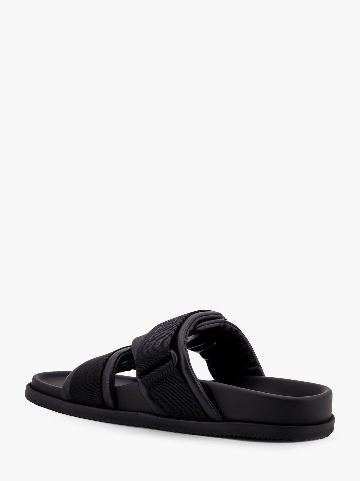 Mon summer leather sandals with nylon details