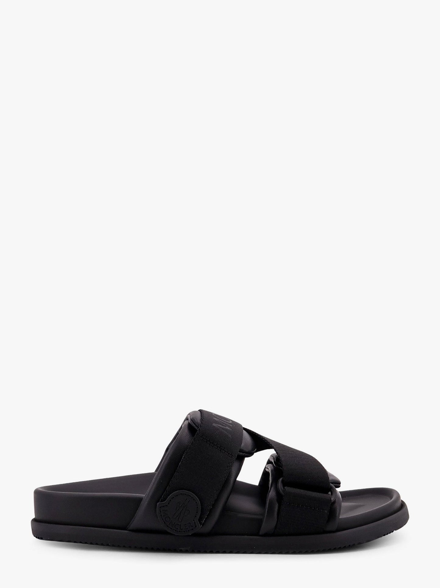 Mon summer leather sandals with nylon details