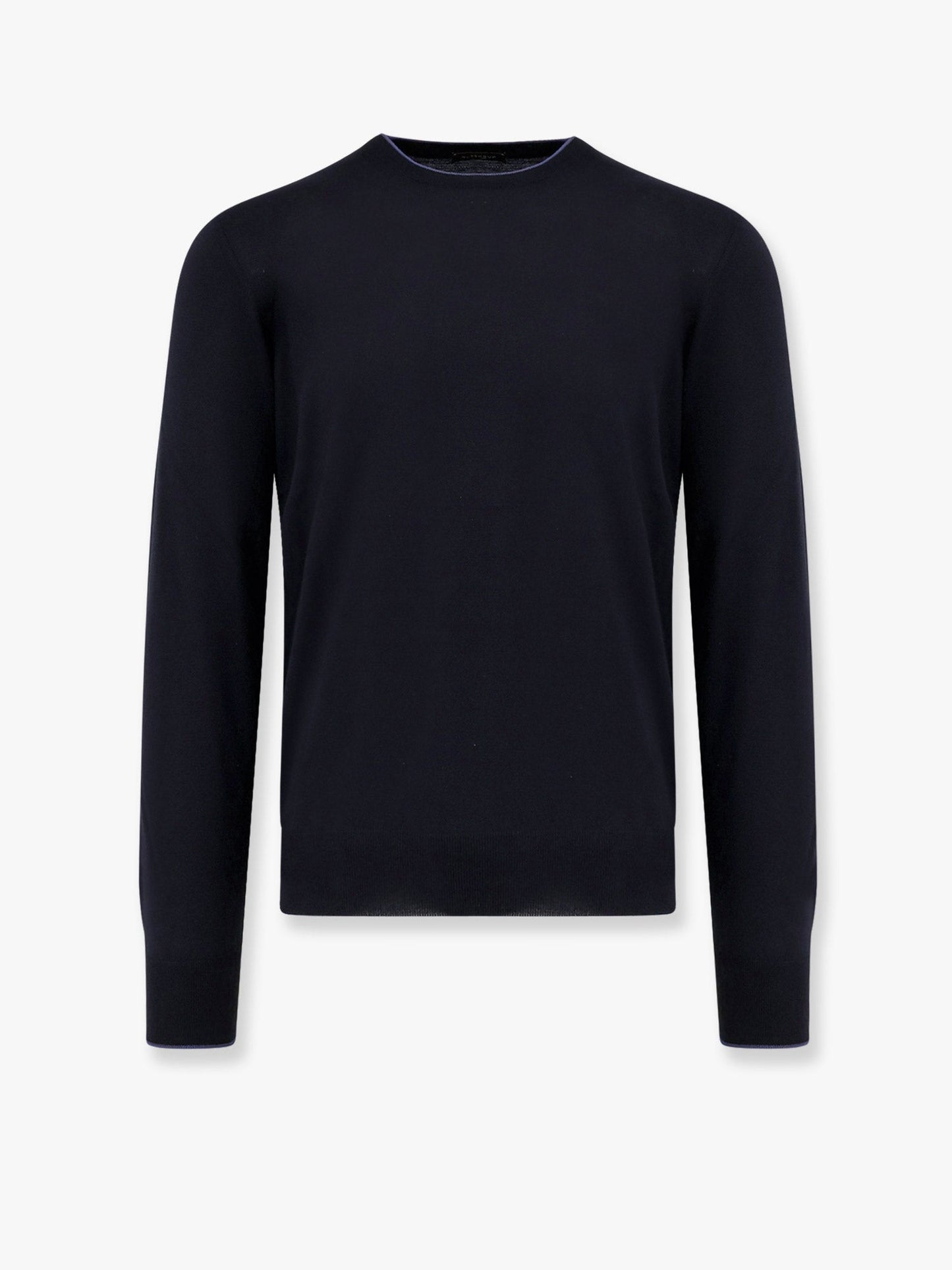 Cotton sweater with contrasting profile