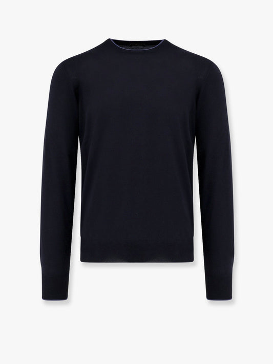 Cotton sweater with contrasting profile