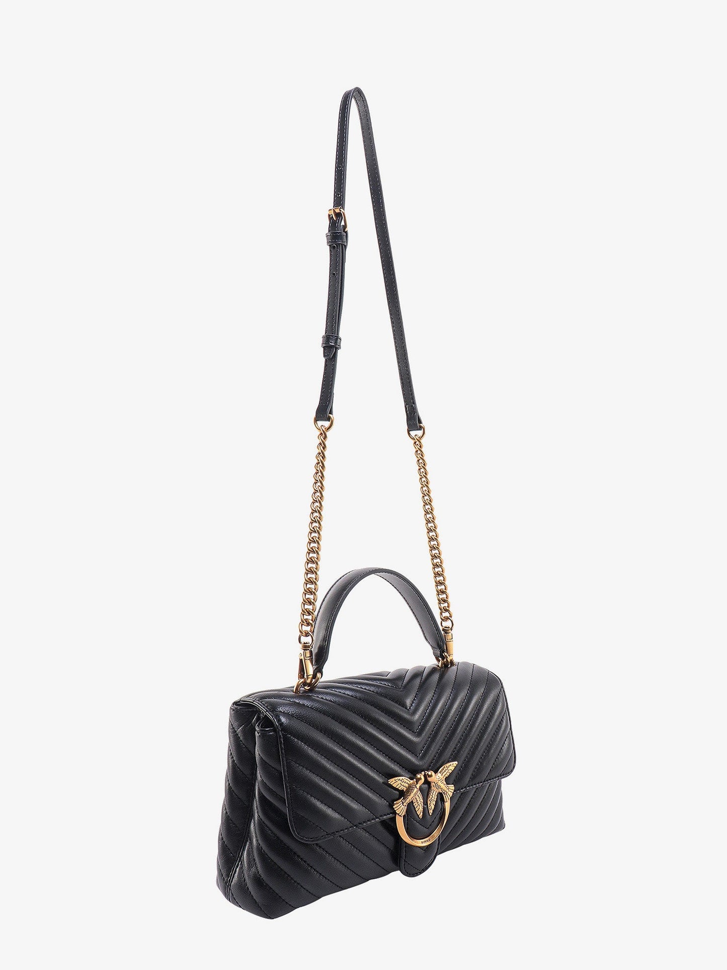 Love lady matelassè leather handbag with love birds buckle