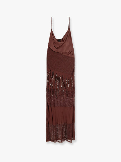 Ibis satin and lace long dress thumbnail