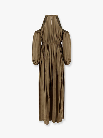 Allenatore georgette long dress with striped motif thumbnail