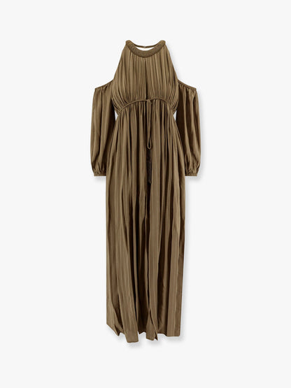 Allenatore georgette long dress with striped motif thumbnail