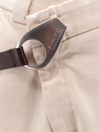 Reimagine by Pinko X Patrick McDowell cotton trousers with crossover and belt thumbnail