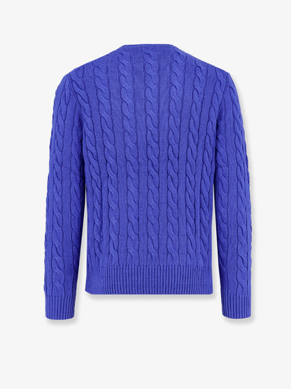 Cable knit sweater with iconic embroidery thumbnail