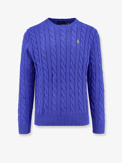 Cable knit sweater with iconic embroidery thumbnail