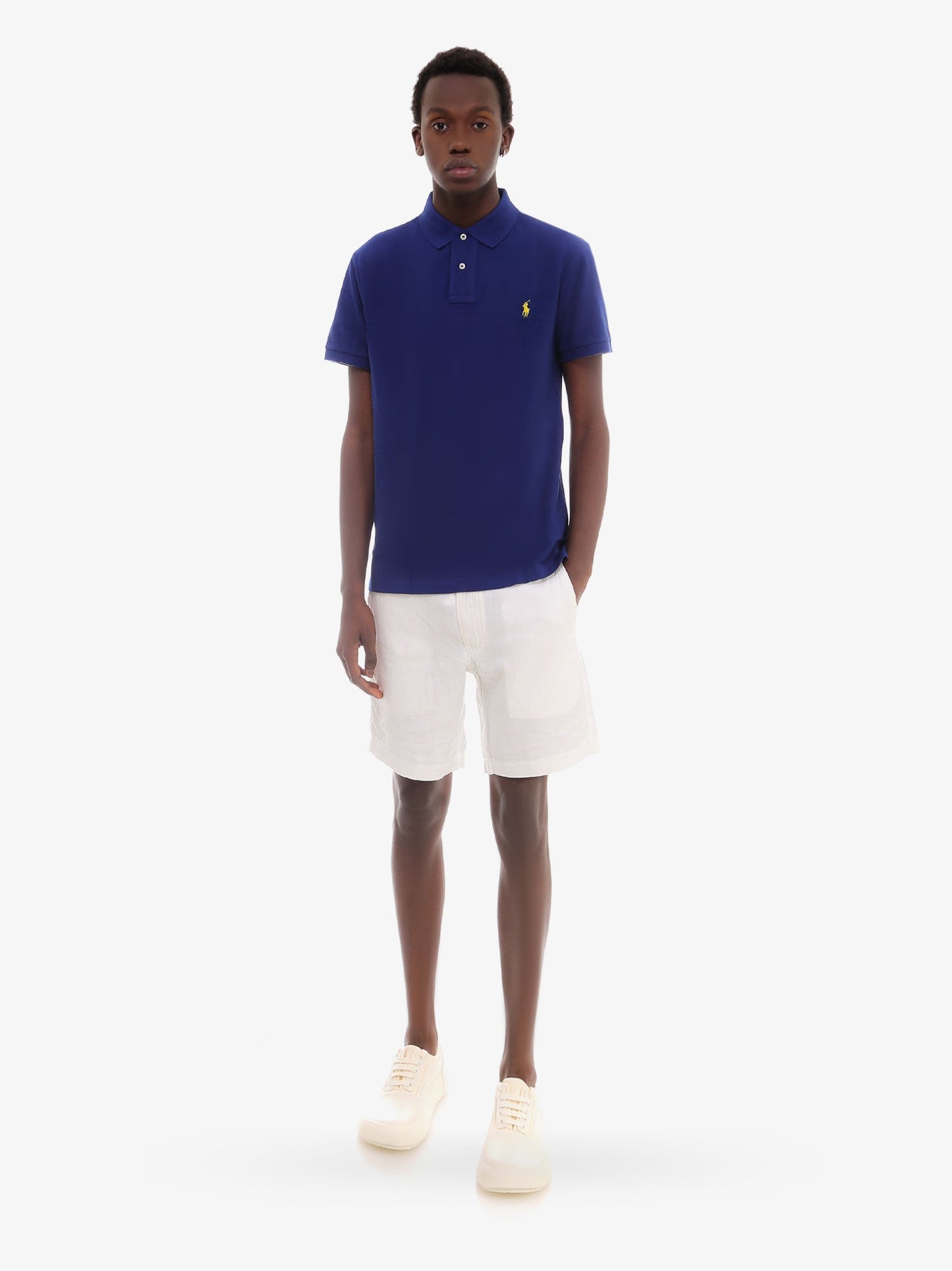 Maglia polo in cotone con logo ricamato