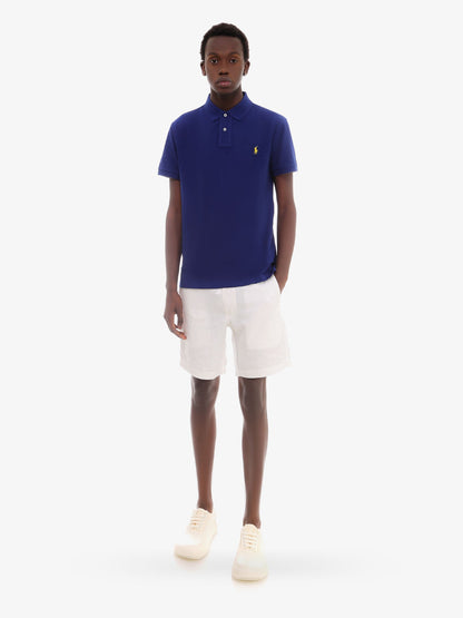 Maglia polo in cotone con logo ricamato thumbnail