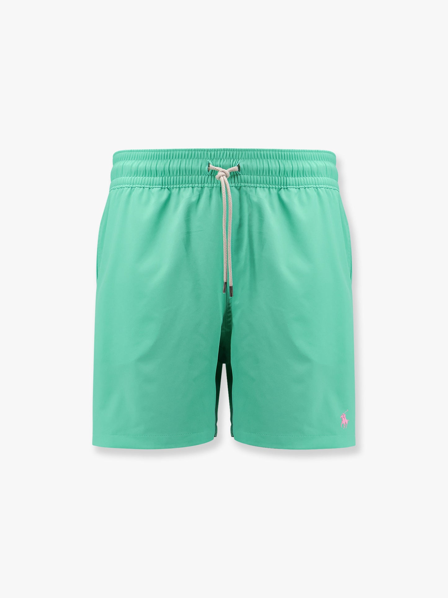 Nylon swim trunk with logo embroidery