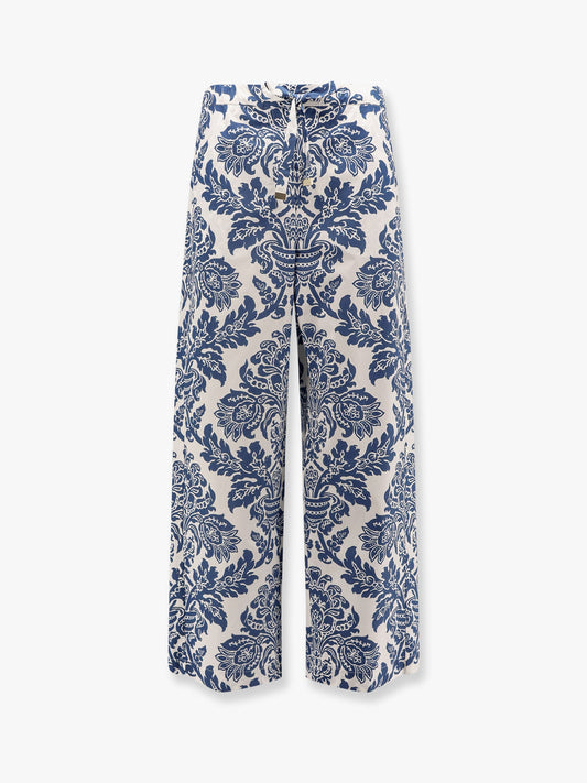 Merano cotton trousers with floral print