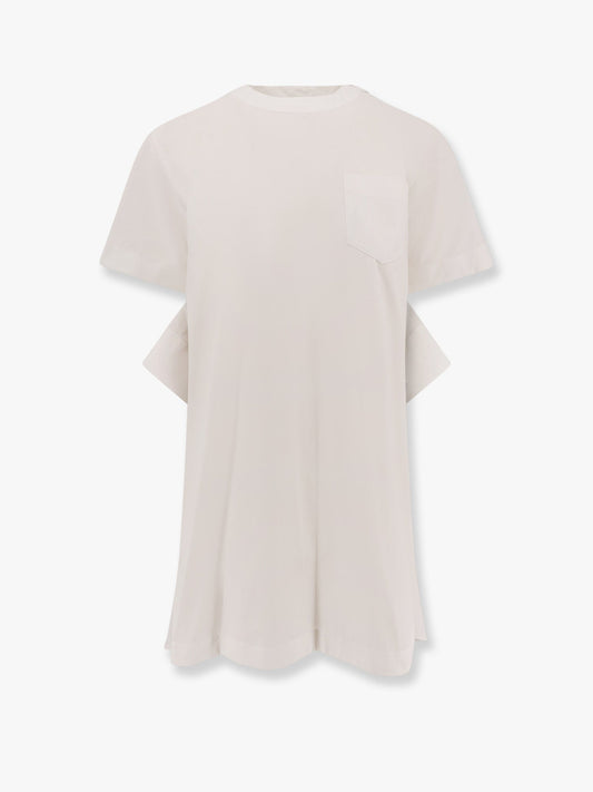 Dress with draped cotton inserts on the back