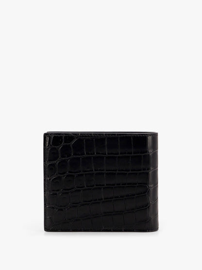 Leather wallet with embossed lettering logo on the front thumbnail