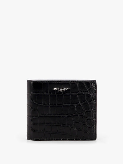 Leather wallet with embossed lettering logo on the front thumbnail