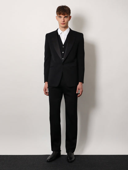 Tuxedo wool trouser with lateral satin bands thumbnail
