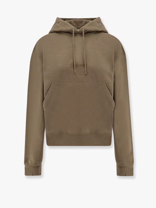 Cotton sweatshirt with logo embroidery