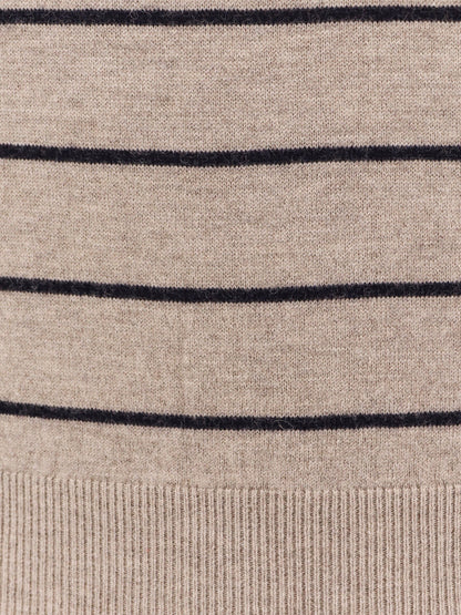 Super fine merino wool striped polo shirt thumbnail