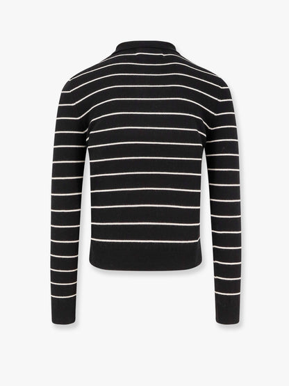 Super fine merino wool striped polo shirt thumbnail