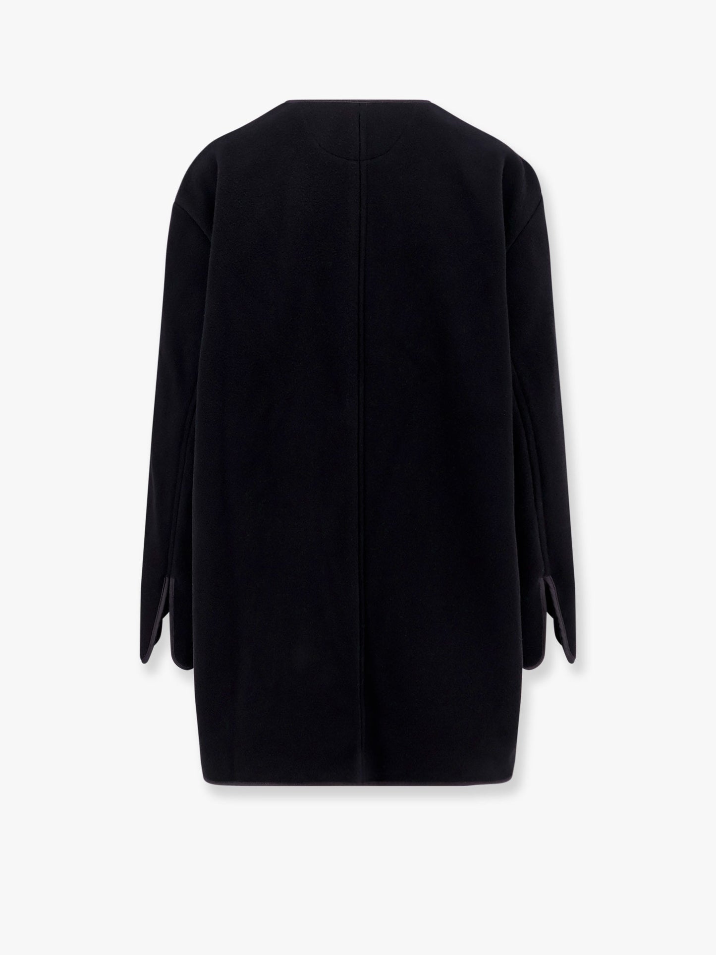 Wool blend coat with lateral slits