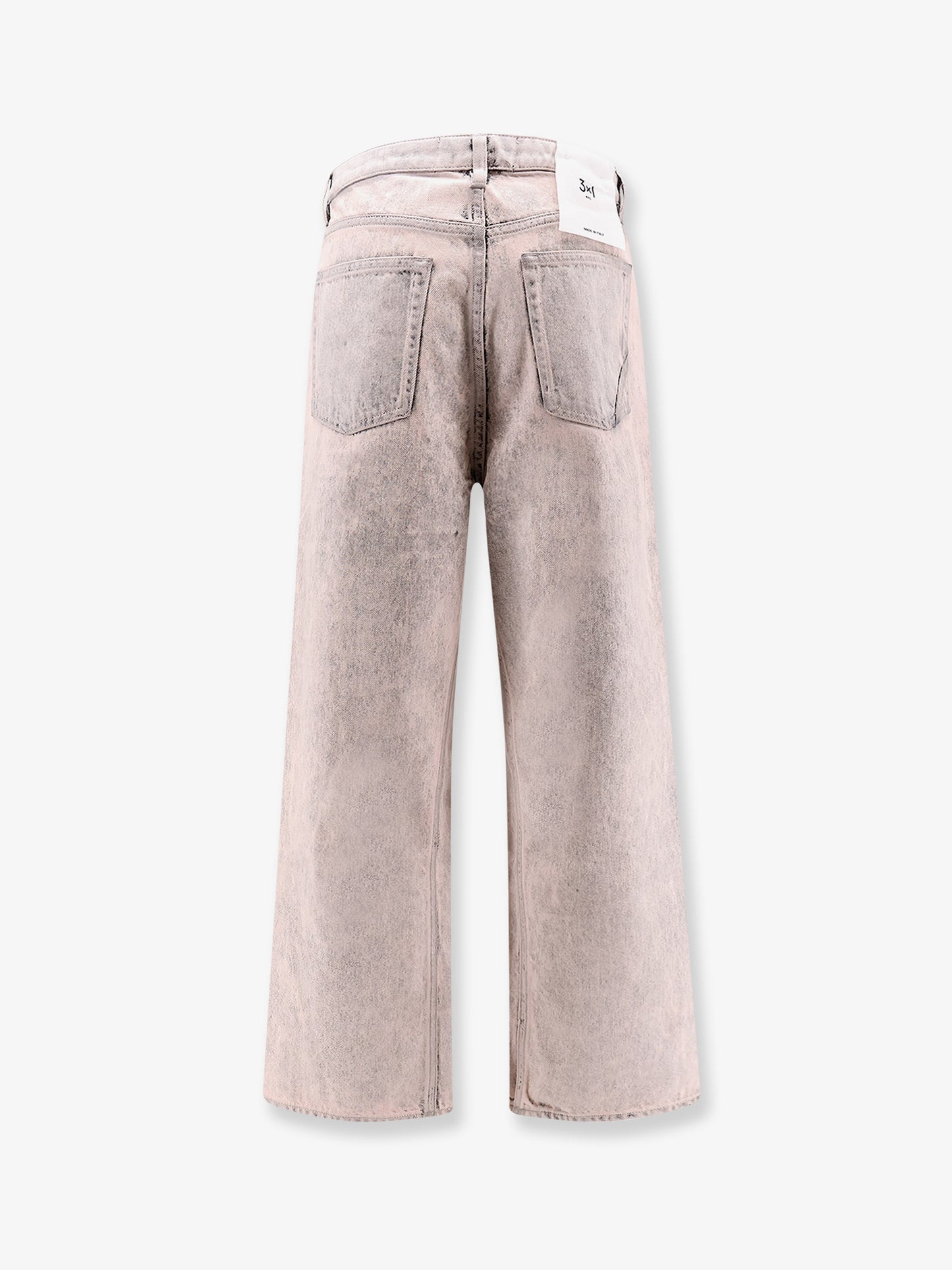 Denim jeans with bleached pattern