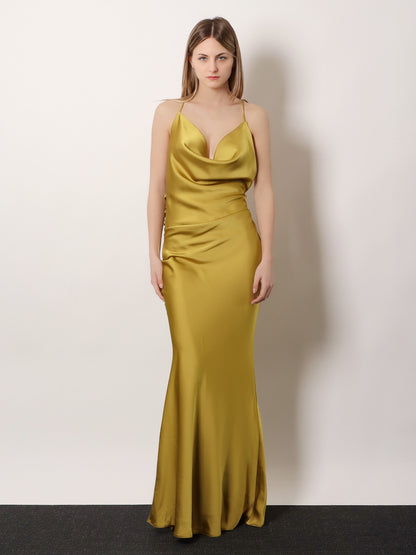 Satin long dress thumbnail