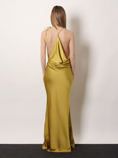 Satin long dress thumbnail