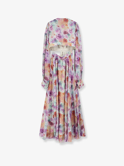 Long dress with multicolor floral print thumbnail