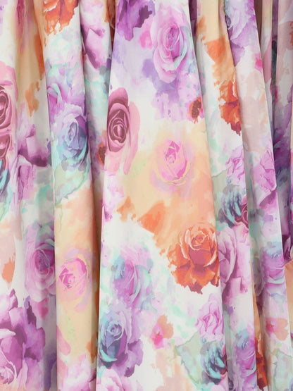 Long dress with multicolor floral print thumbnail