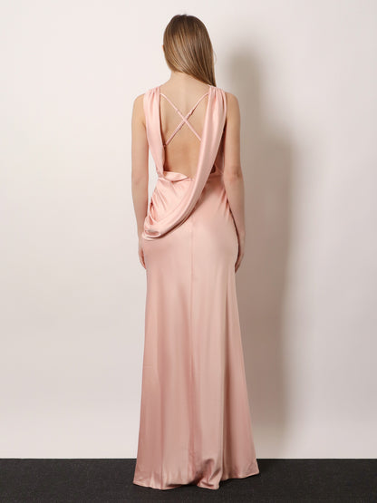 Satin long dress thumbnail