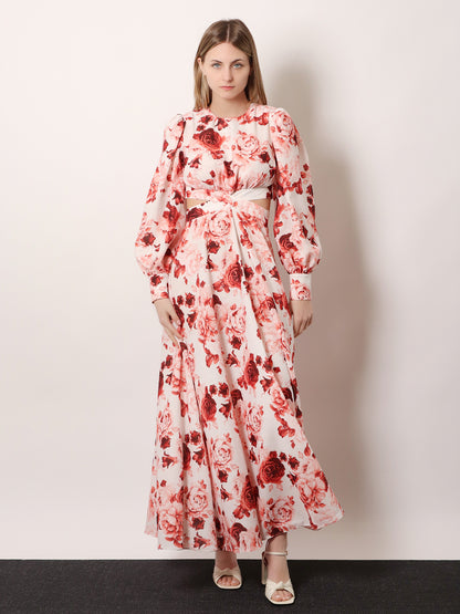 Linen and cotton blend long dress thumbnail