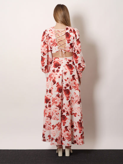 Linen and cotton blend long dress thumbnail