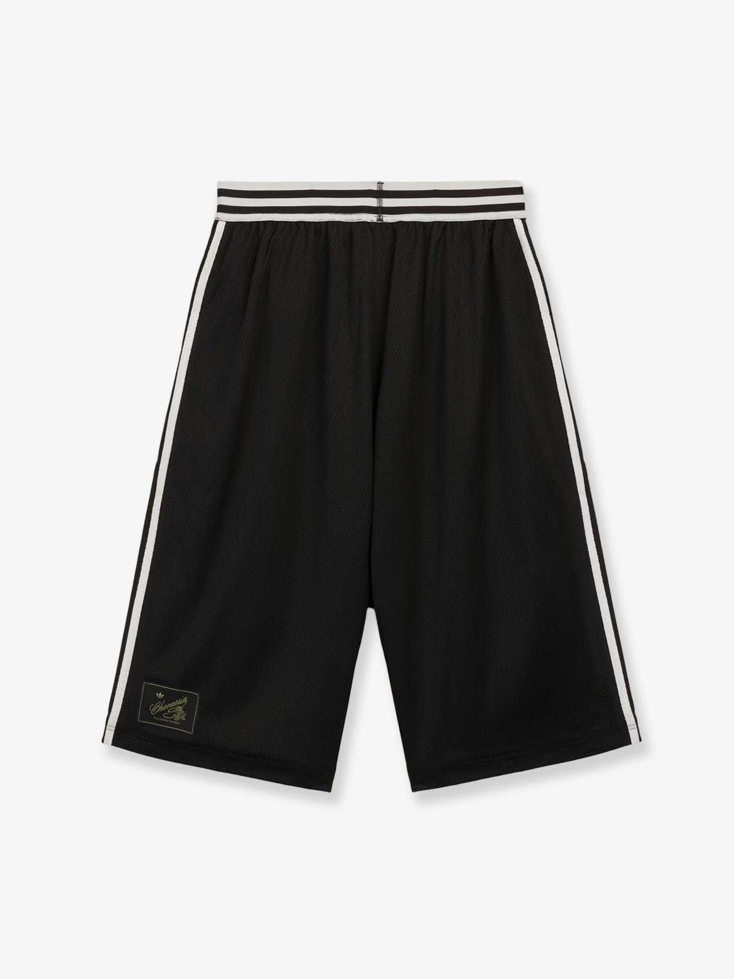 Recycled nylon Bermuda shorts with printed logo on the front