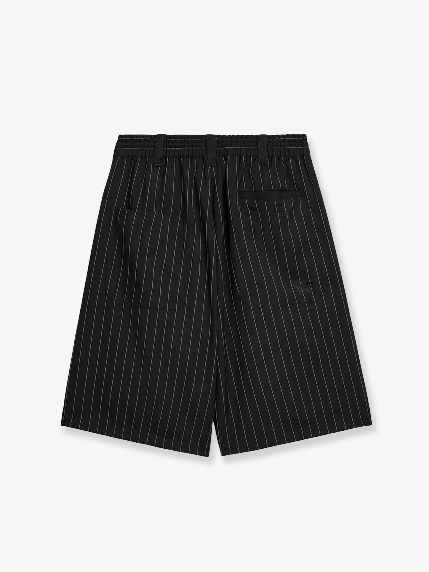 Pinstriped fabric bermuda shorts