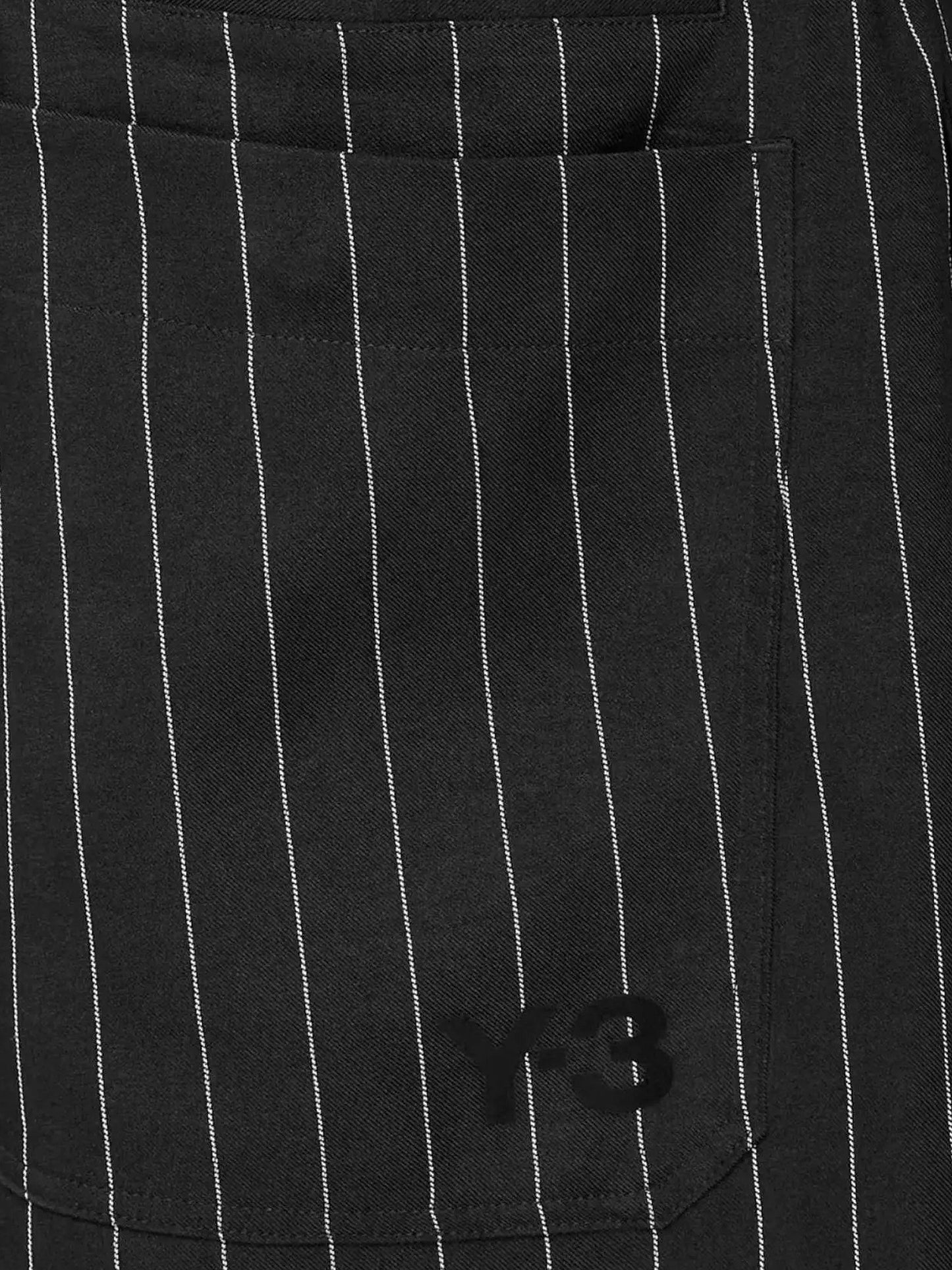 Pinstriped fabric bermuda shorts
