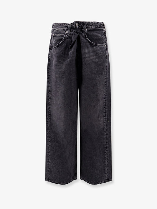 Vana Fold Jean regenerative black denim trousers